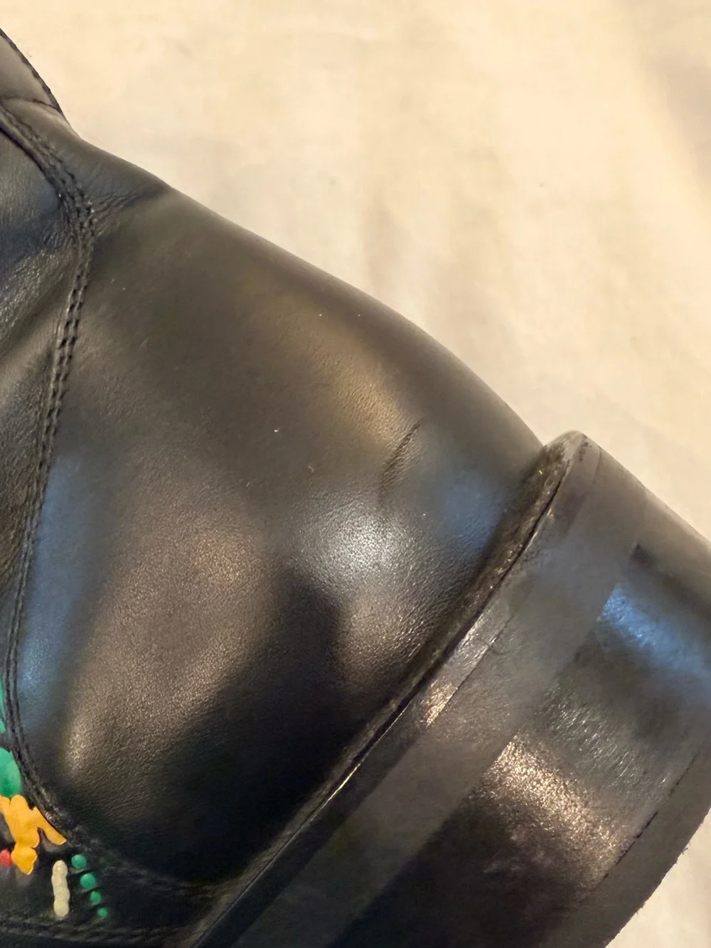 Louis Vuitton Black Leather Lace-Up Boots